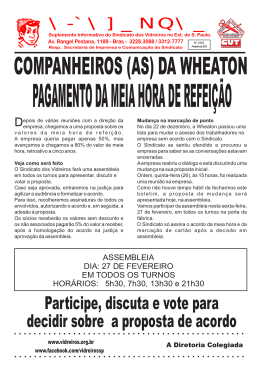 Boletim wheaton.cdr - Sindicato dos Vidreiros