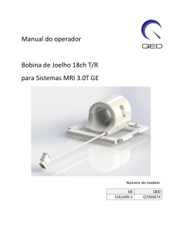 Manual do operador Bobina de Joelho 18ch T/R para Sistemas MRI