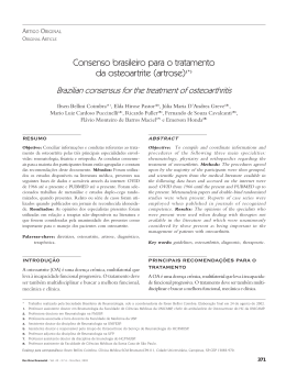 Consenso brasileiro para o tratamento da osteoartrite (artrose)(*)