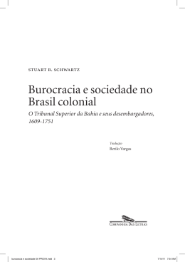 Burocracia e sociedade no Brasil colonial: O Tribunal Superior da