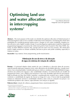Optimising land use and water allocation in intercropping