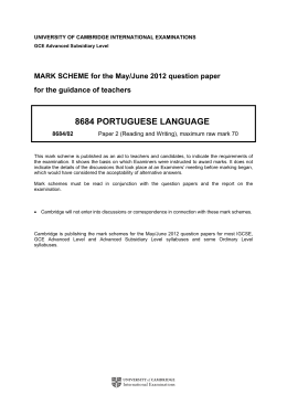 8684 portuguese language - Cambridge International Examinations