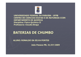 BATERIAS DE CHUMBO - Departamento de Química