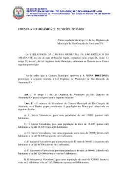 emenda à lei orgânica do município n° 07/2011