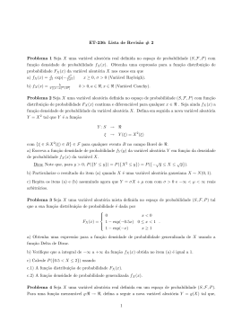 ET-236: Lista de Revis˜ao # 2 Problema 1 Seja X uma variável