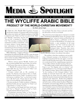 The Wycliffe Arabic Bible
