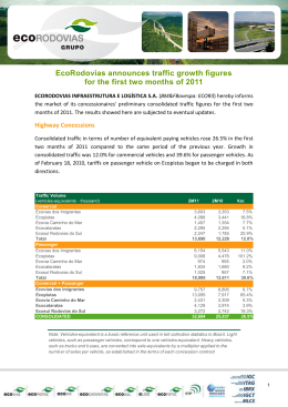 EcoRodovias announces traffic growth figures for the first two