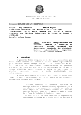 Processo PGT/CCR/nº 8452/2010 - Ministério Público do Trabalho