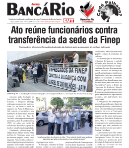 Jornal Ato reúne funcionários contra transferência da sede da Finep