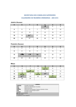 Calendário de Reuniões