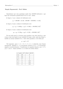 Matemática I Edezio 1 Funç˜ao Exponencial