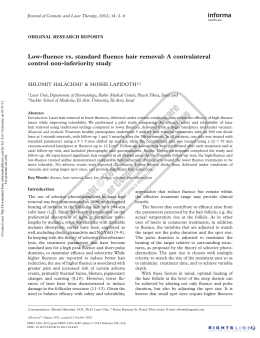 Low-fluence vs. standard fluence hair removal: A contralateral