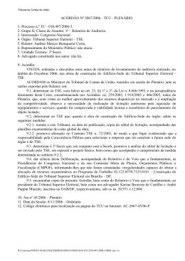 ACÓRDÃO Nº 2067/2006 - TCU - PLENÁRIO 1. Processo n.º TC