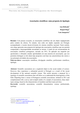 Associações científicas: uma proposta de tipologia