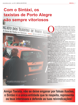 Com o Sintáxi, os taxistas de Porto Alegre são sempre vitoriosos