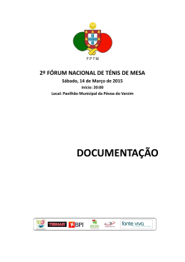 Programa do Fórum - Federação Portuguesa de Ténis de Mesa
