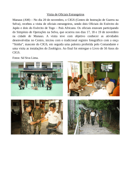 Visita de Oficiais Estrangeiros Manaus (AM) – No dia 20 de