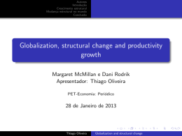 Globalization, structural change and productivity growth – Thiago