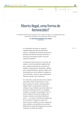 Aborto ilegal, uma forma de feminicídio?