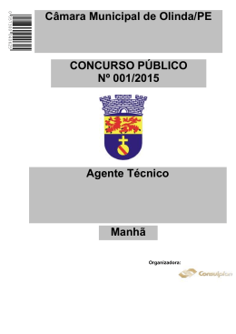 Agente Técnico CONCURSO PÚBLICO Nº 001/2015 Câmara