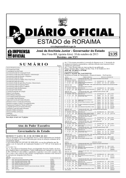 SUMÁRIO - Imprensa Oficial do Estado de Roraima
