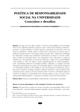 Política de responsabilidade social na universidade: Conceitos e