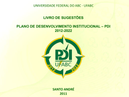 Livro de sugestões PDI - Plano de Desenvolvimento Institucional