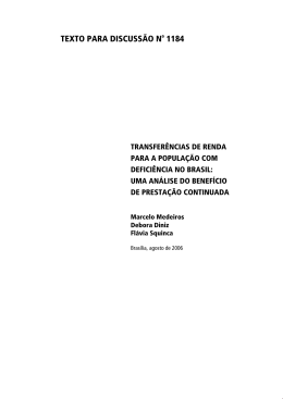 TEXTO PARA DISCUSSÃO No 1184 - International Policy Centre for