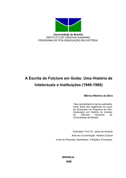 A Escrita do Folclore em Goiás: Uma História de Intelectuais