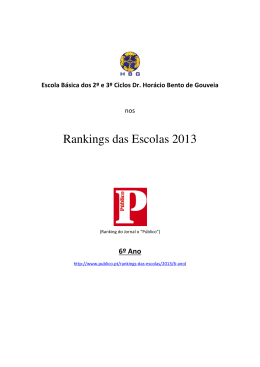 Rankings das Escolas 2013 - Escola Dr. Horácio Bento de Gouveia