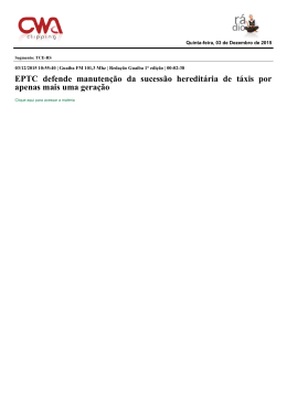 EPTC defende manutenção da sucessão hereditária de táxis por
