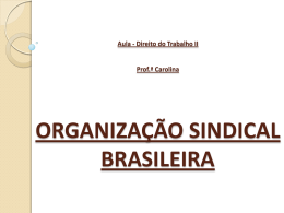 ORGANIZAÇÃO SINDICAL BRASILEIRA. slides