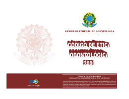 Código de Ética 2006 - Conselho Regional de Odontologia do Paraná