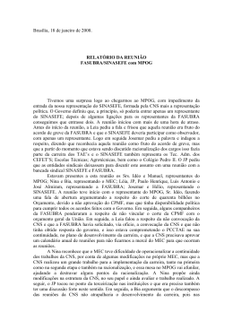 Relatório da reunião entre o SINASEFE, a Fasubra e o MPOG