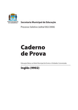 Caderno de Prova - Prefeitura Municipal de Florianópolis
