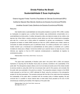 Dívida Pública No Brasil: Sustentabilidade E Suas