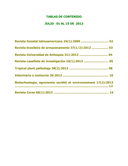 TABLAS DE CONTENIDO JULIO 01 AL 15 DE 2013 Revista forestal