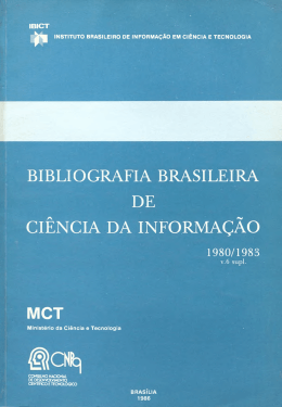 Bibliografia brasileria de Ciência da Informação 19801983. v