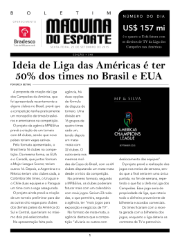 Ideia de Liga das Américas é ter 50% dos times no Brasil e EUA