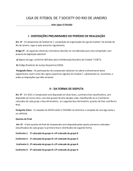 Regulamento Interligas 1ª Divisão - liga de futebol 7 society do rio