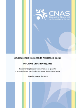 informe cnas nº 03/2015 - Assistência e Desenvolvimento Social
