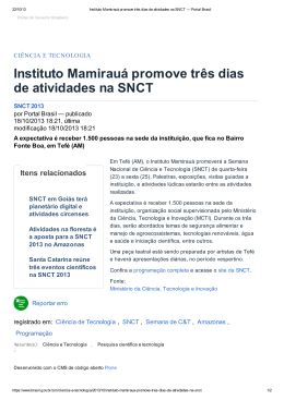 Instituto Mamirauá promove três dias de atividades na SNCT