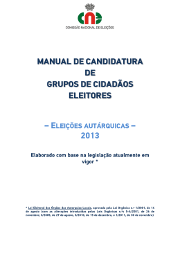 manual de candidatura de grupos de cidadãos eleitores 2013