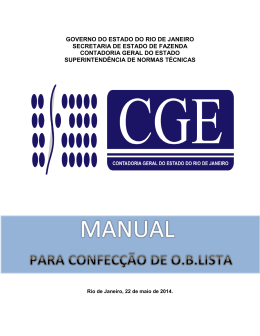 Manual OBLista - Secretaria de Estado de Fazenda