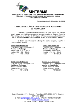 TABELAS DE SALÁRIOS 2013 - 2014 - sinterms-ms