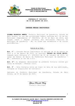 Portaria nº. 523/2015 - Prefeitura Municipal de Querência