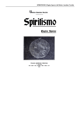 SPIRITISMO (Pagine Sparse) del Dottor Anselmo Vecchio
