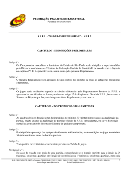 Regulamento Geral 2015 - Federação Paulista de Basketball