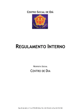 REGULAMENTO INTERNO - Centro Social de Oiã