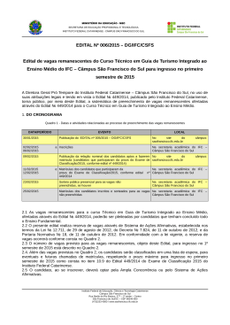 EDITAL Nº 006/2015 – DG/IFC/CSFS Edital de vagas